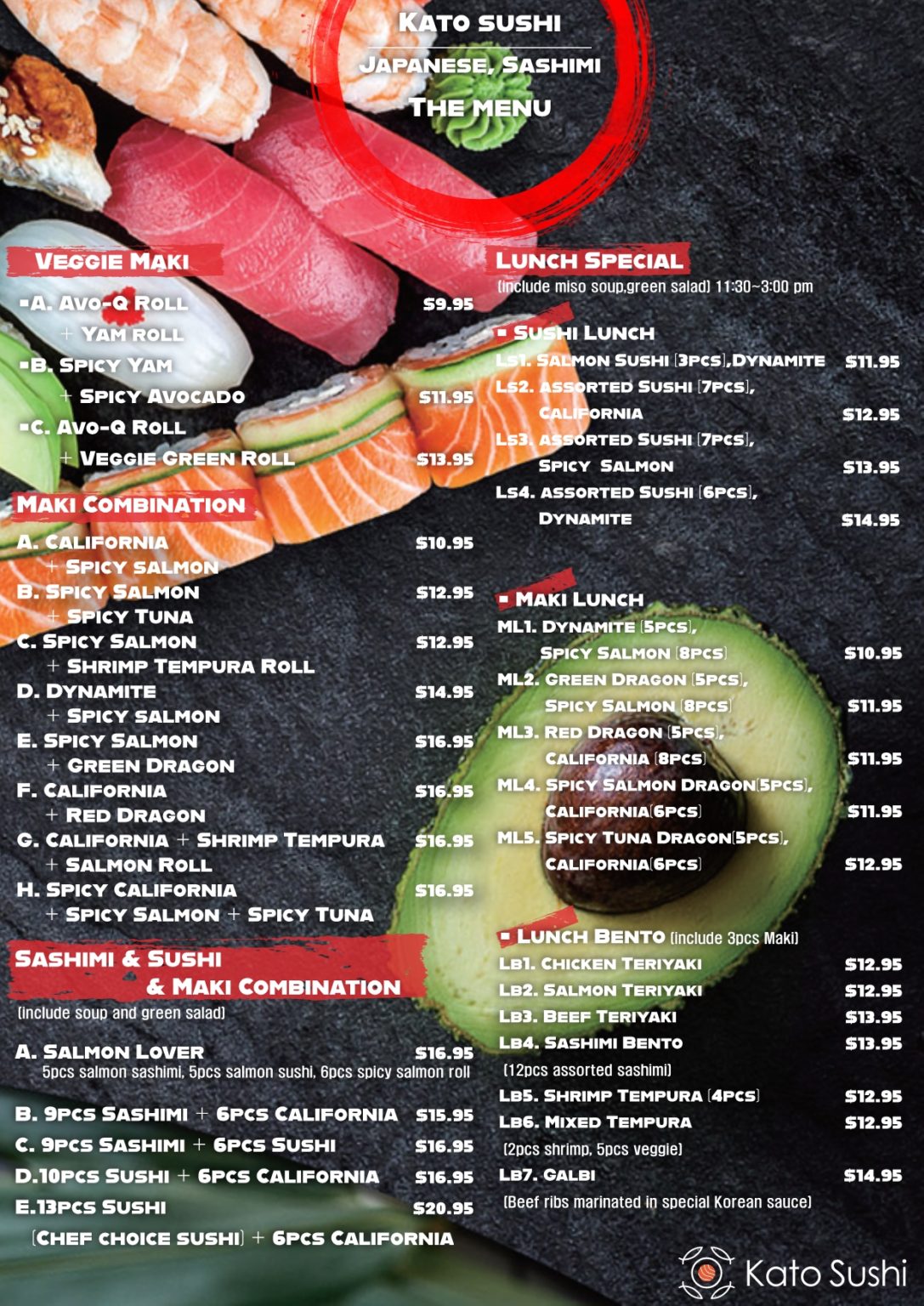 Menu Kato Sushi Menu Kato Sushi