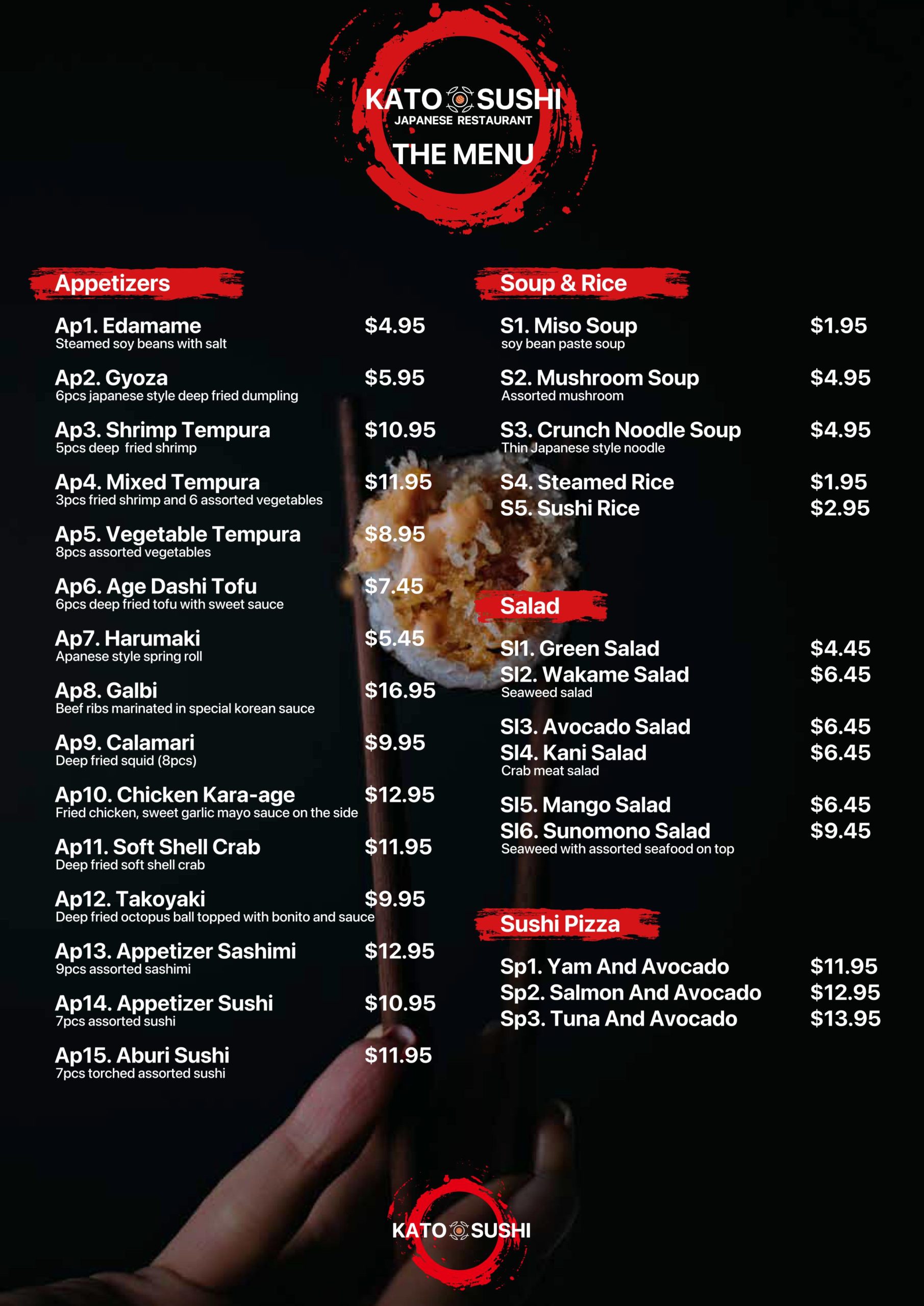 Menu Kato Sushi Menu Kato Sushi