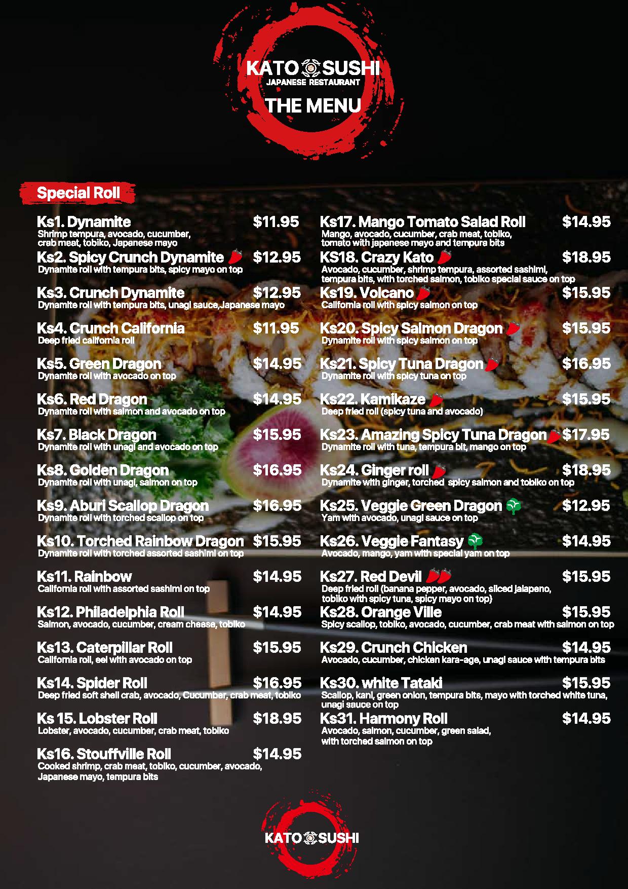 Menu Kato Sushi Menu Kato Sushi