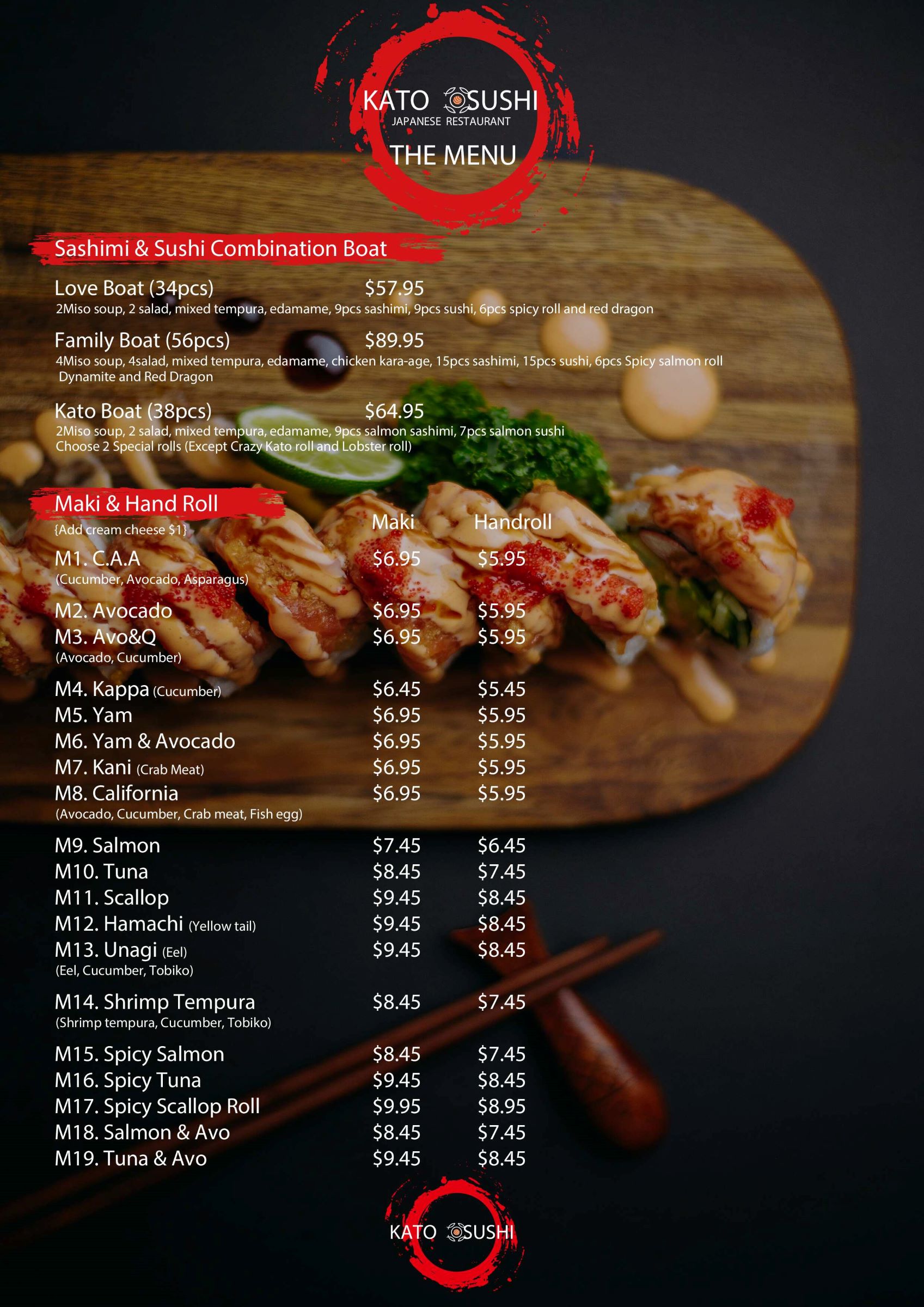 Menu Kato Sushi Menu Kato Sushi