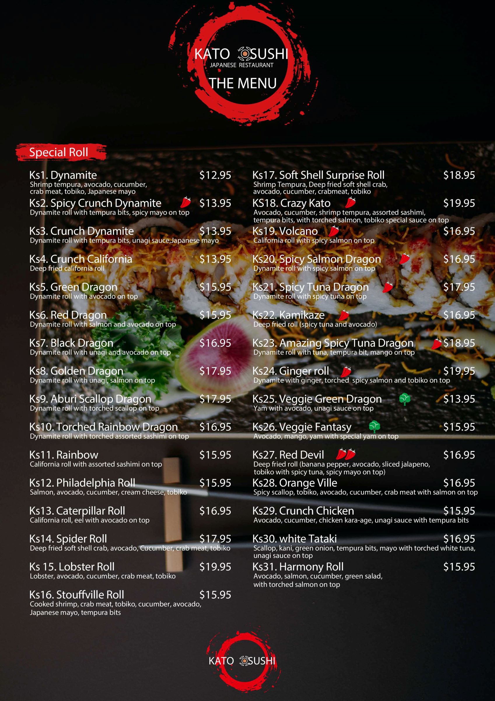 Menu Kato Sushi Menu Kato Sushi